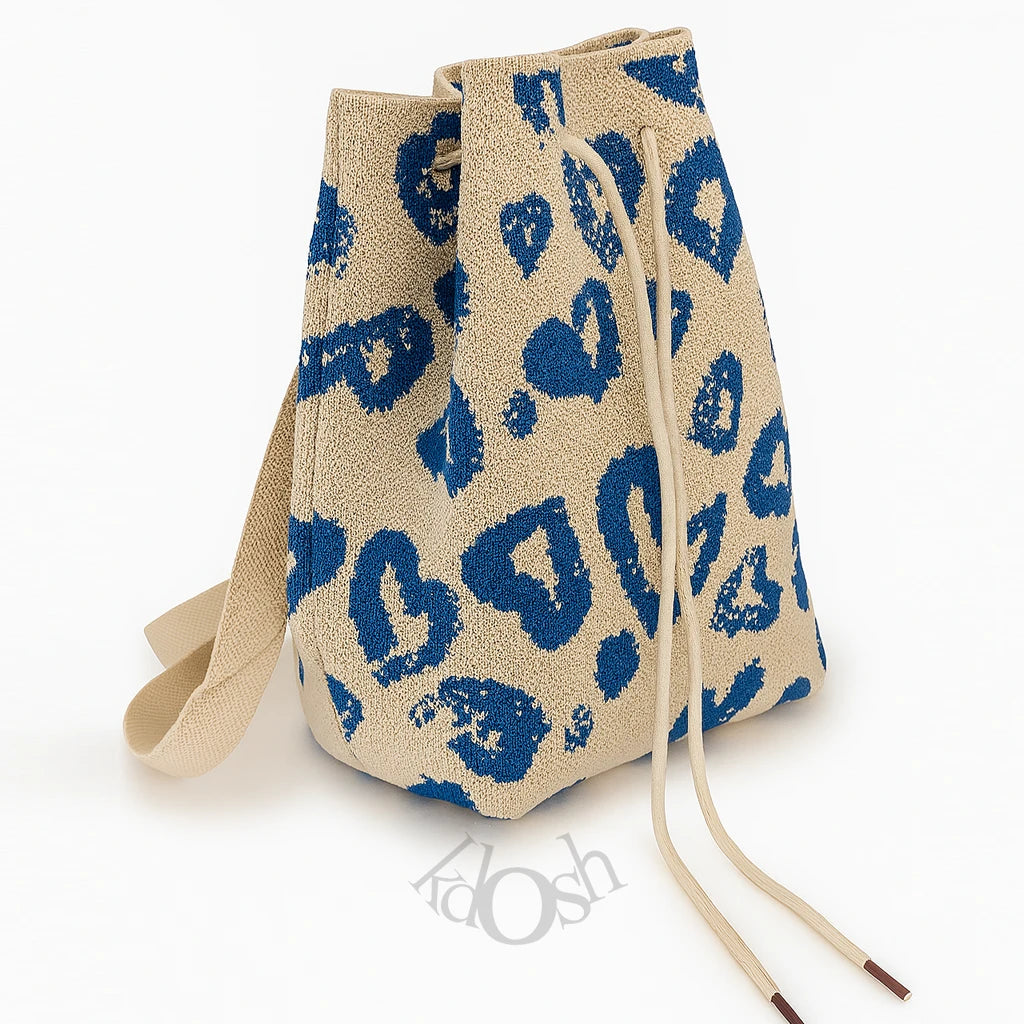 Mochila Casual Tejida con Estampado – Ligera y Versátil