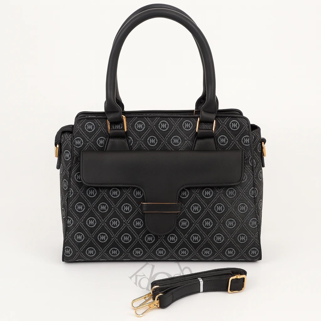 Cartera Estampada con Solapa Frontal – Elegancia Clásica