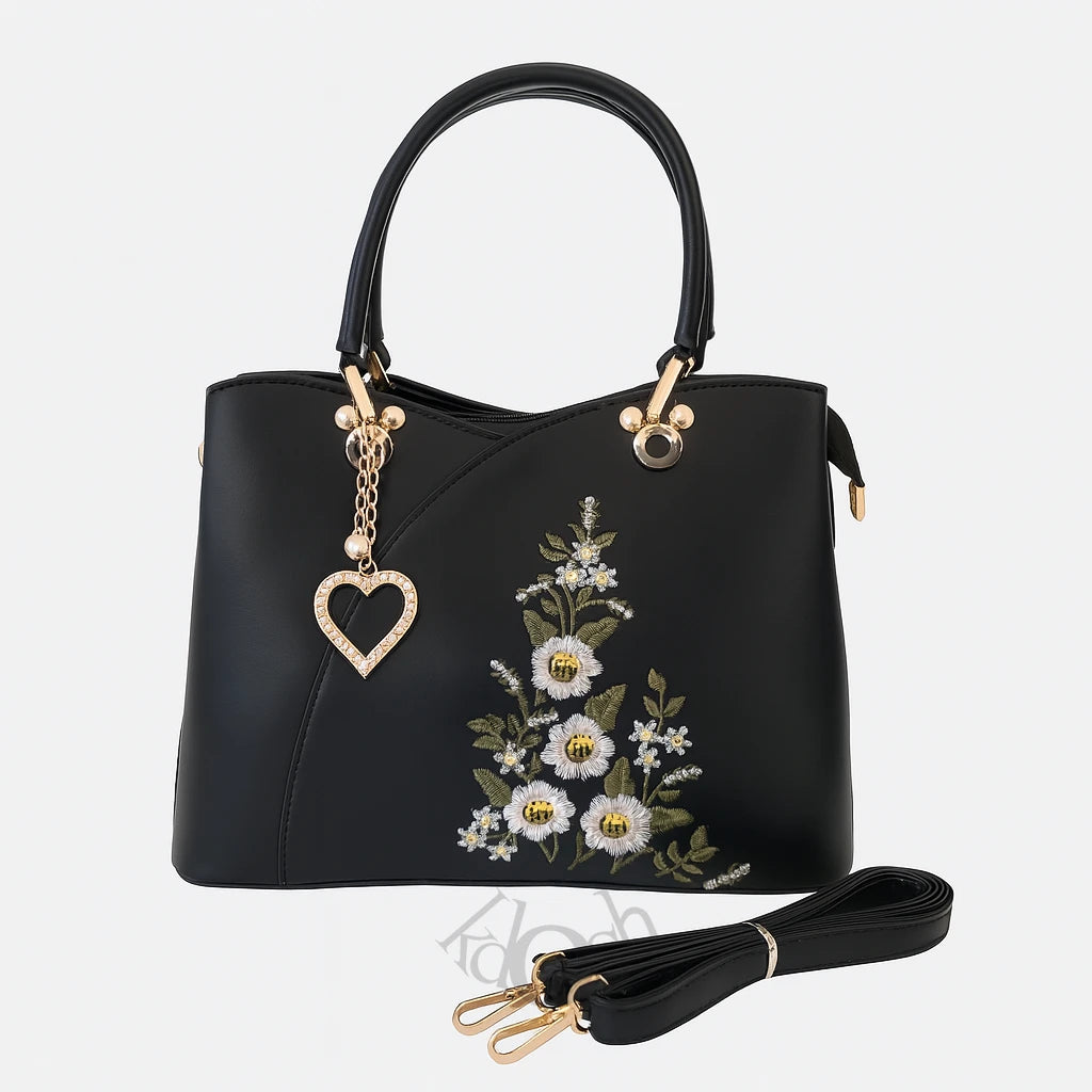 Cartera Casual Bordada con Llavero – Elegancia Femenina