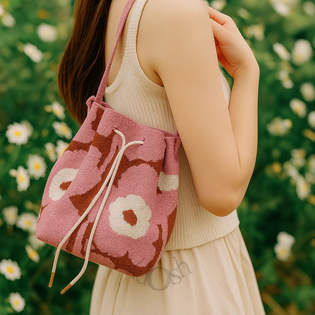 Bolso Tejido con Estampado – Casual y Versátil