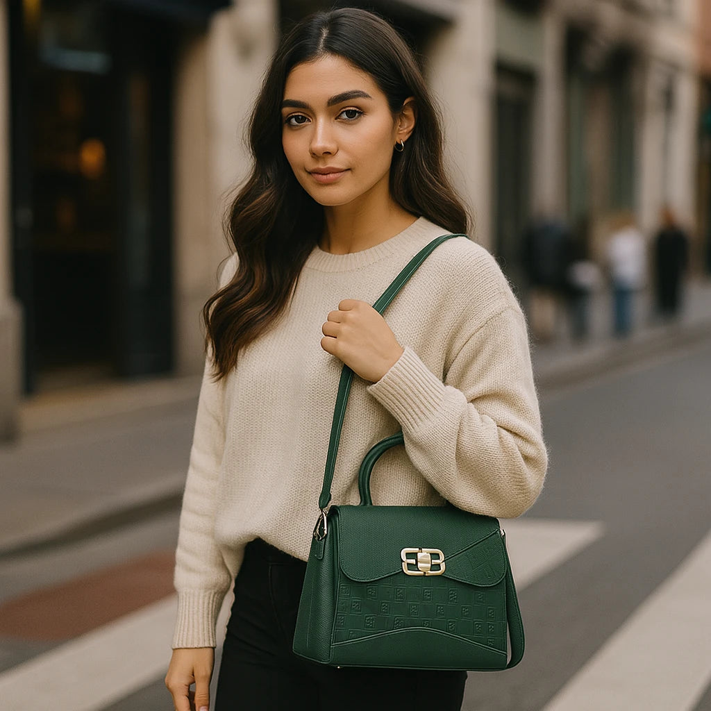 Cartera Texturizada con Solapa – Elegancia Urbana y Estilo Profesional