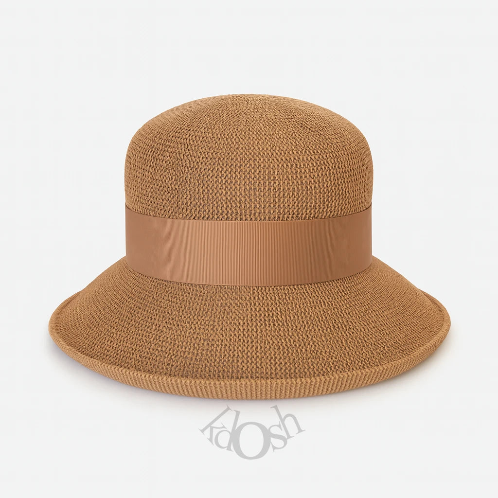Sombrero Tejido Elegante para Dama con Lazo Posterior