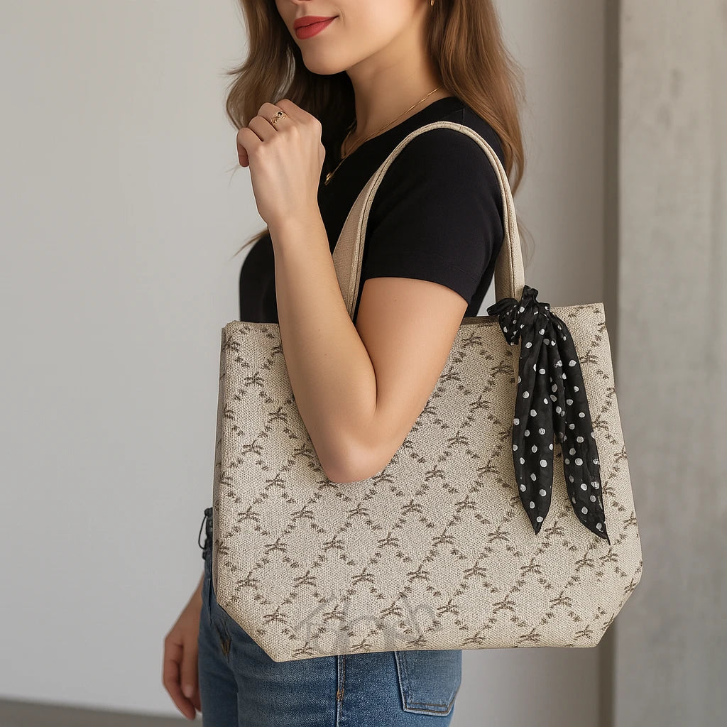 Bolso Estampado en Chevrón – Moderno y Versátil