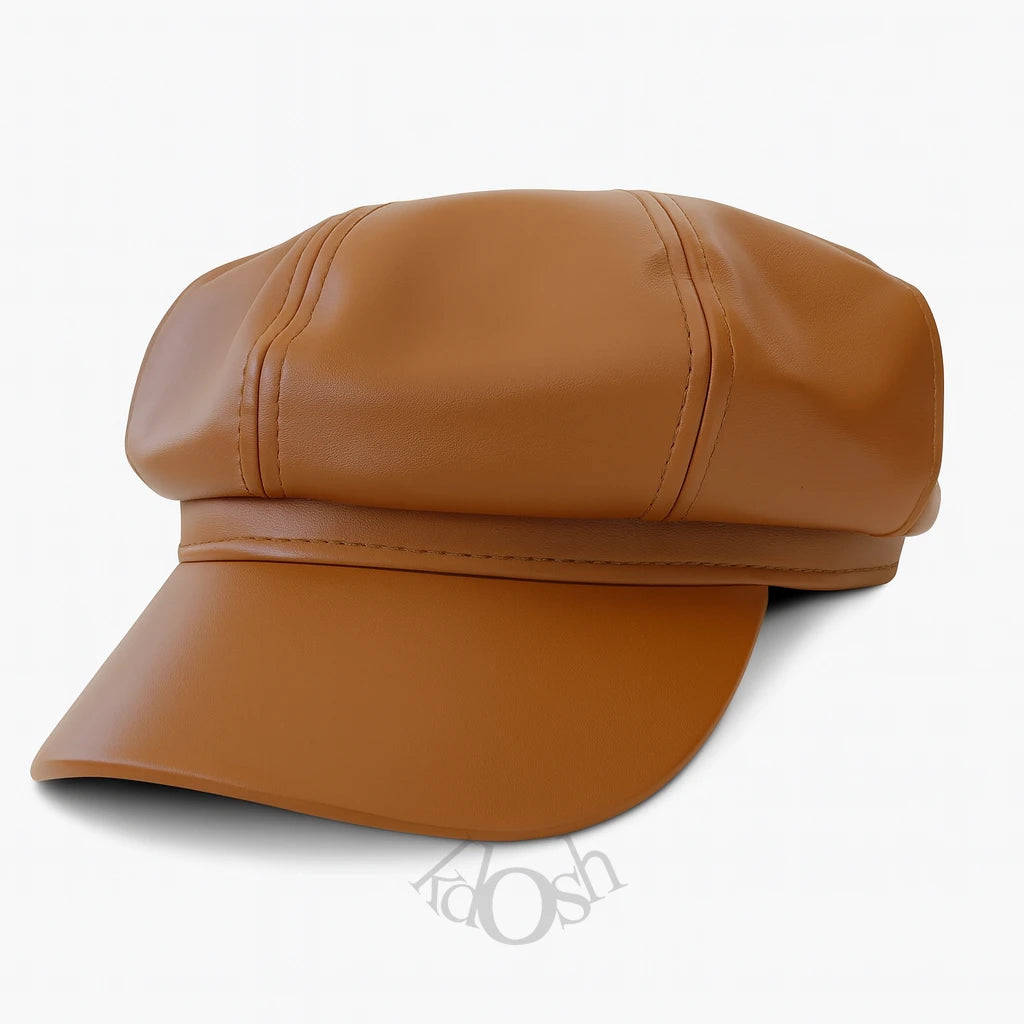 Boina en cuerina unisex con estilo urbano
