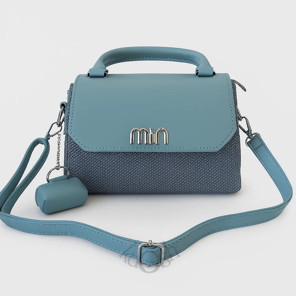 Cartera para Dama con Llavero Decorativo – Estilo Moderno y Versátil
