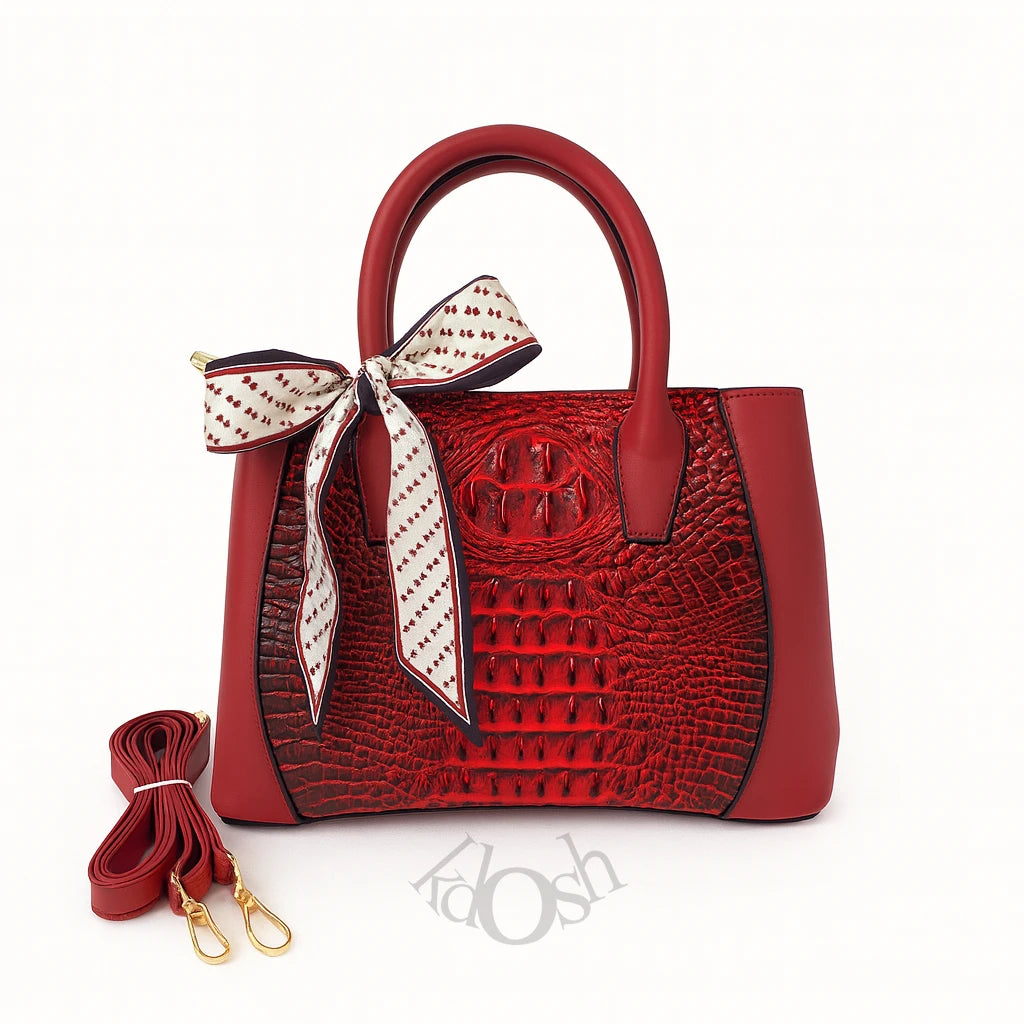 Cartera Con Patrón Cocodrilo – Sofisticación En Cada Detalle