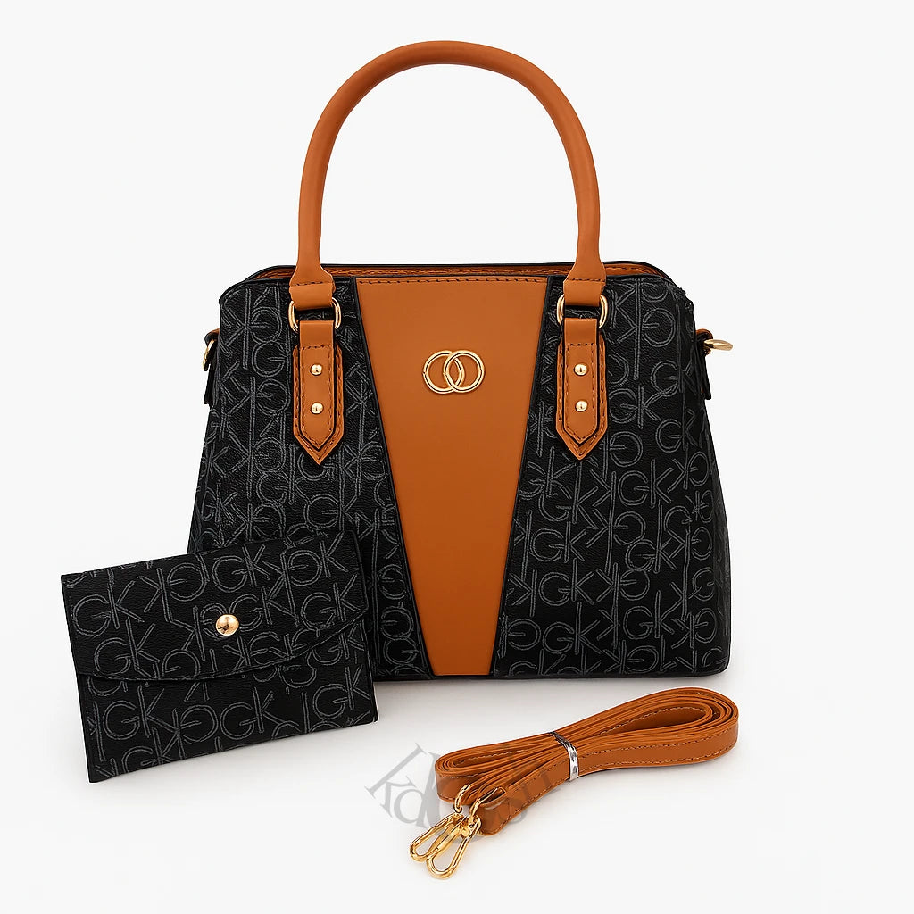 Cartera Estampada con Bolso de Mano – Elegancia Urbana