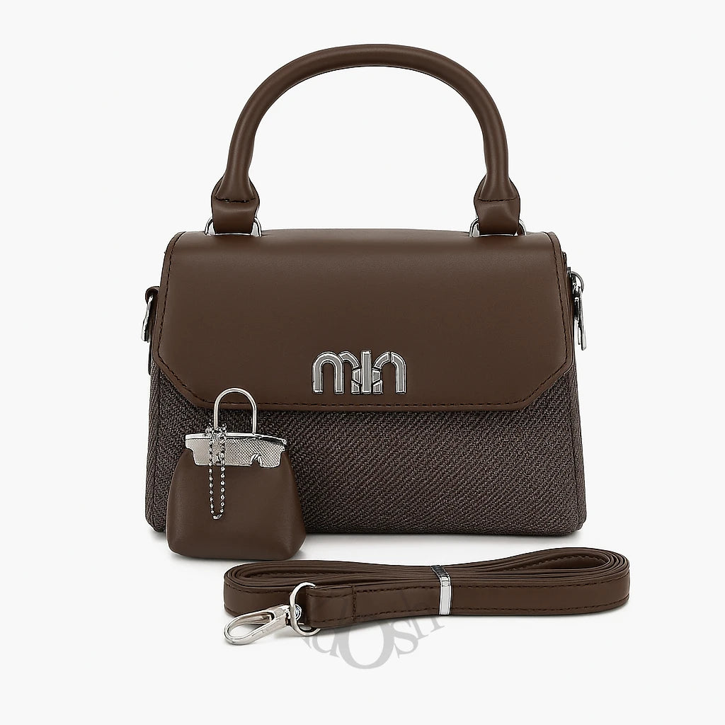 Cartera para Dama con Llavero Decorativo – Estilo Moderno y Versátil