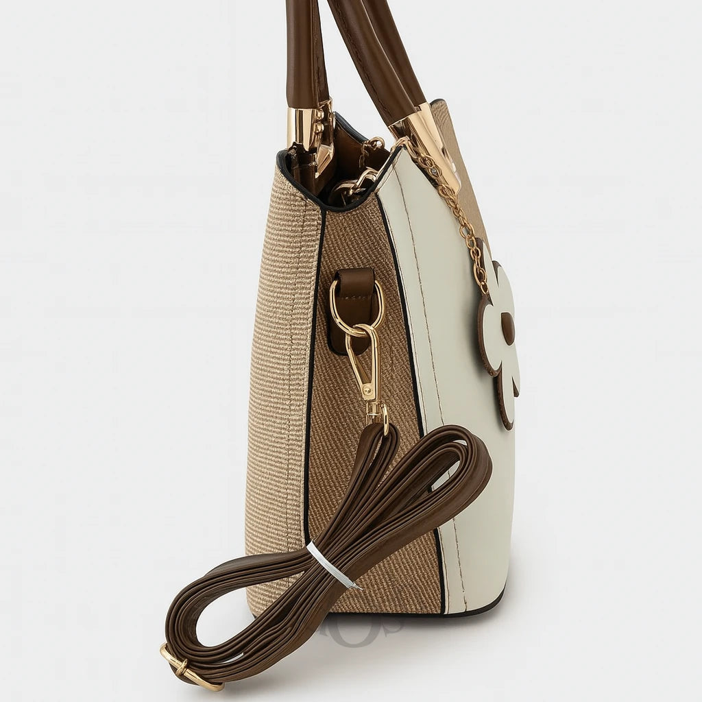 Cartera Versátil con Llavero Floral – Estilo Juvenil y Elegante