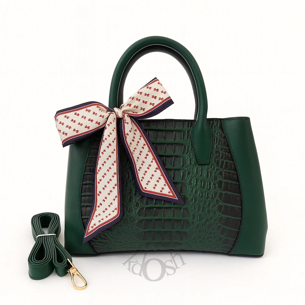 Cartera Con Patrón Cocodrilo – Sofisticación En Cada Detalle
