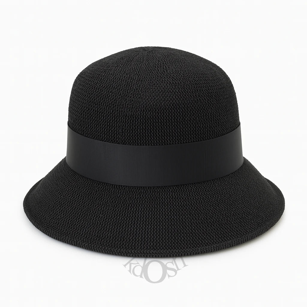 Sombrero Tejido Elegante para Dama con Lazo Posterior