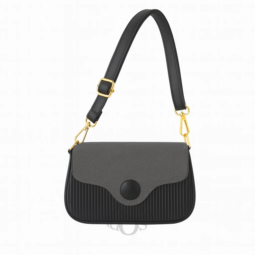 Cartera Bicolor con Combinación de Texturas – Diseño Chic y Versátil