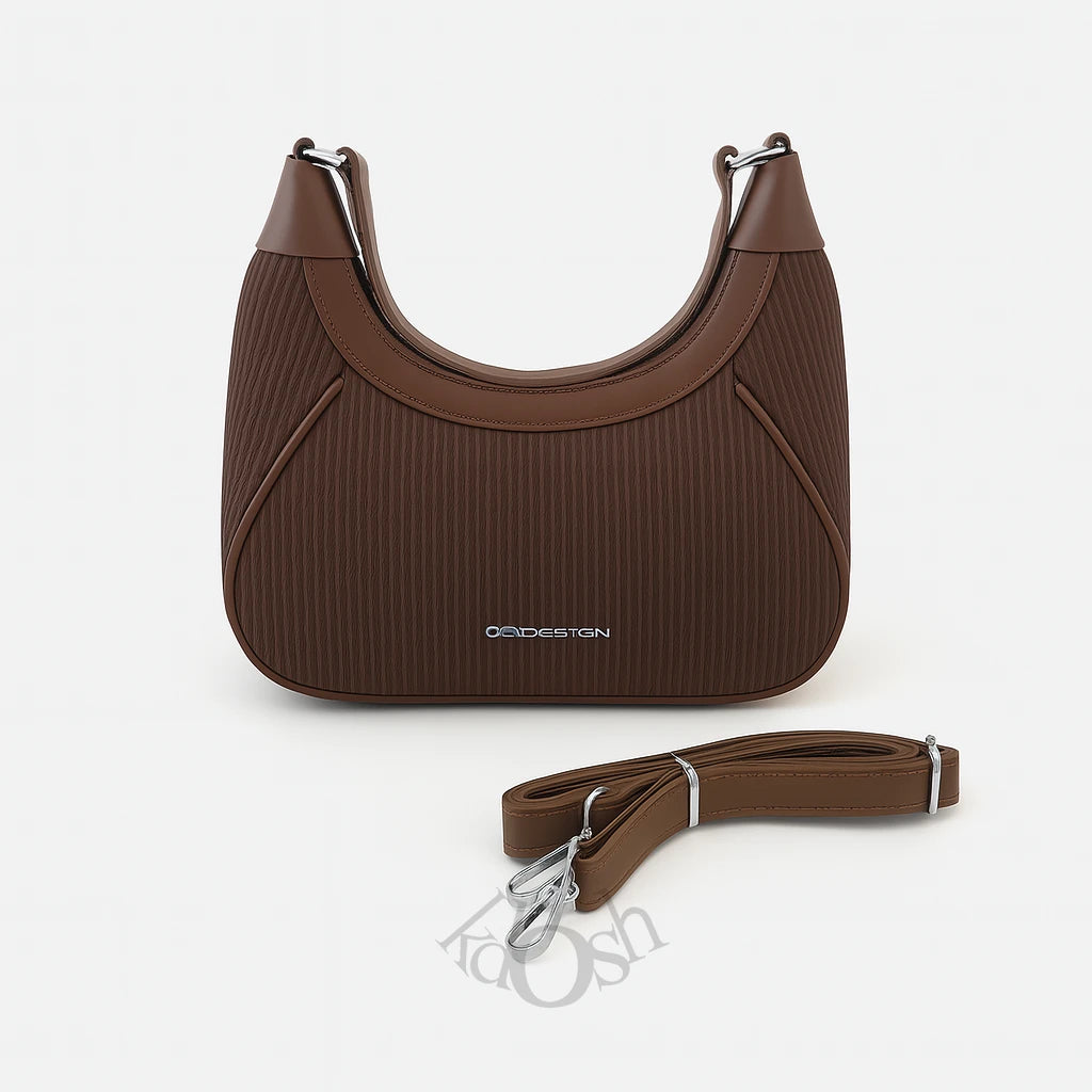 Cartera Tipo Media Luna Texturizada – Minimalismo Chic