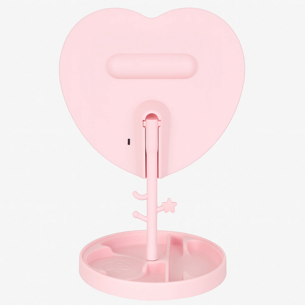 Espejo Corazón con Luz y Espacio para Accesorios