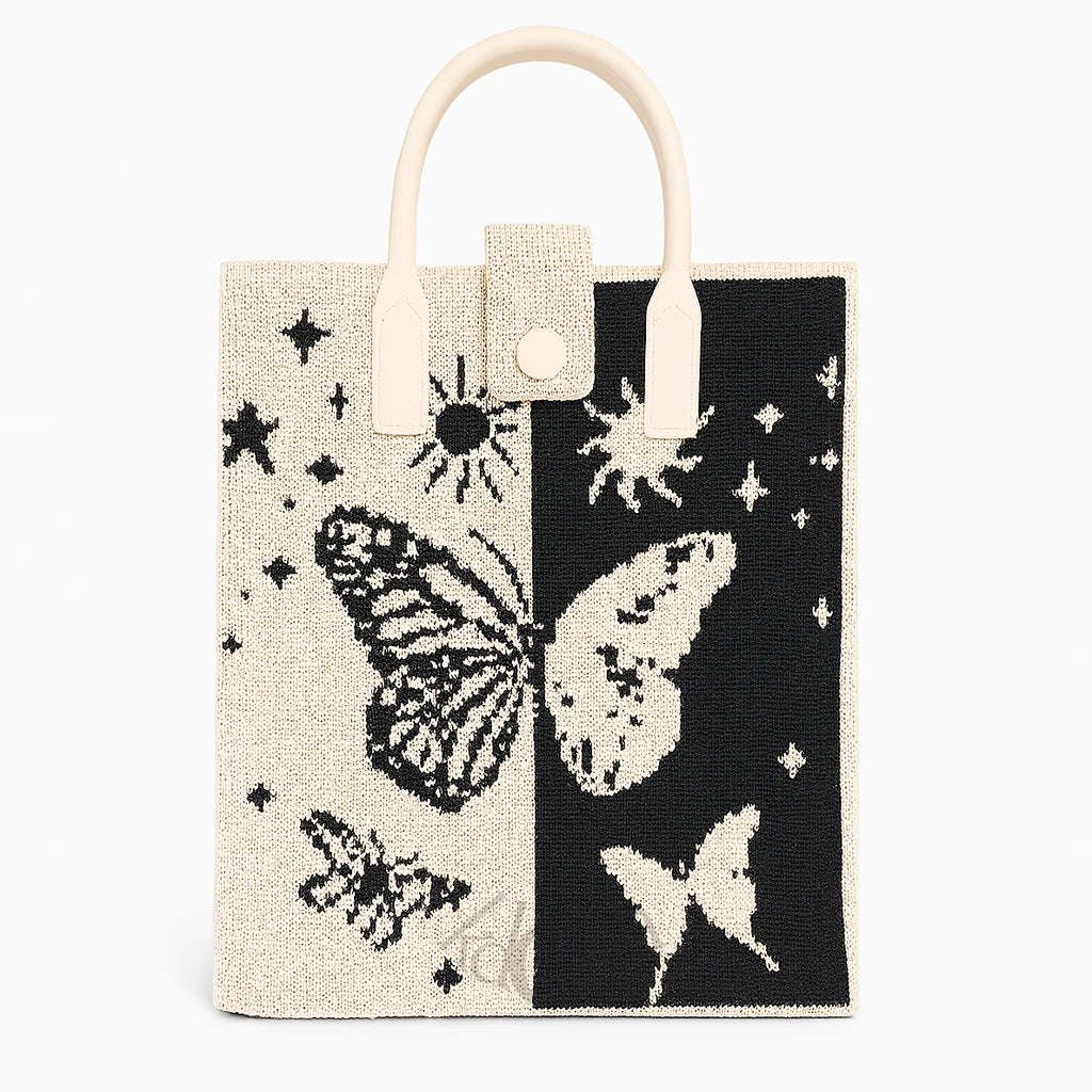 Bolso Tejido Artístico 2 en 1 con Estampado Moderno