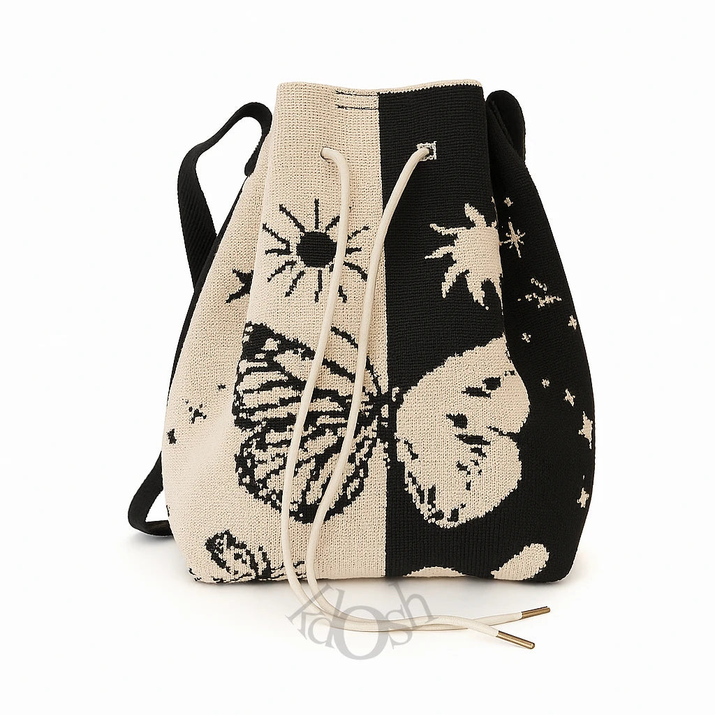 Bolso Tejido con Estampado – Casual y Versátil