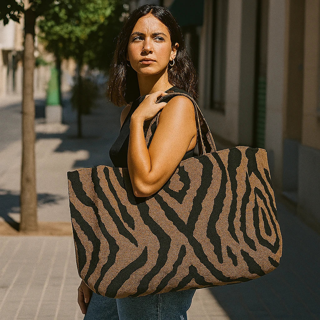 Bolso XL con Estampado Abstracto – Espacioso y Moderno