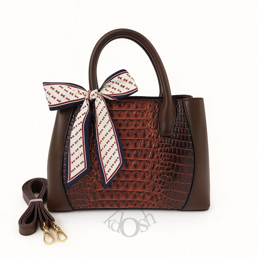 Cartera Con Patrón Cocodrilo – Sofisticación En Cada Detalle