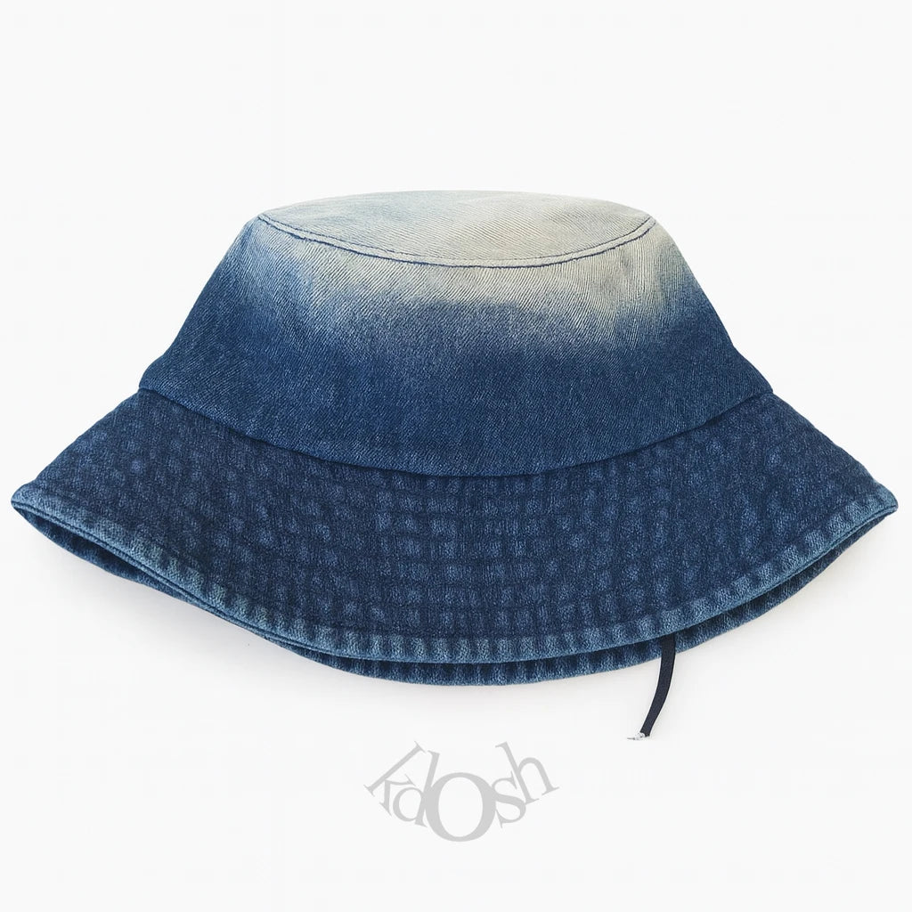 Sombrero Bucket Denim Bicolor Unisex – Estilo Urbano con Efecto Degradado