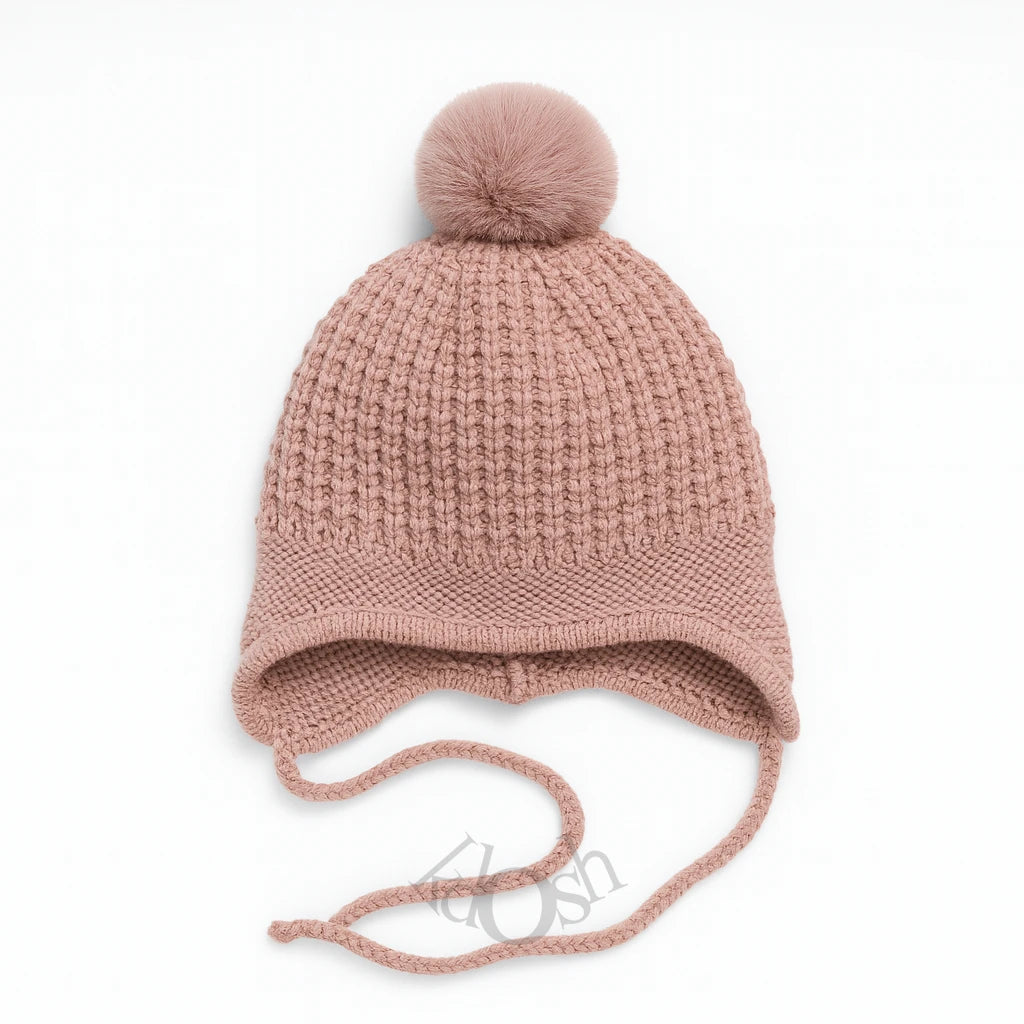 🧣 Gorro Tejido Infantil con Orejeras y Pompón 🎀