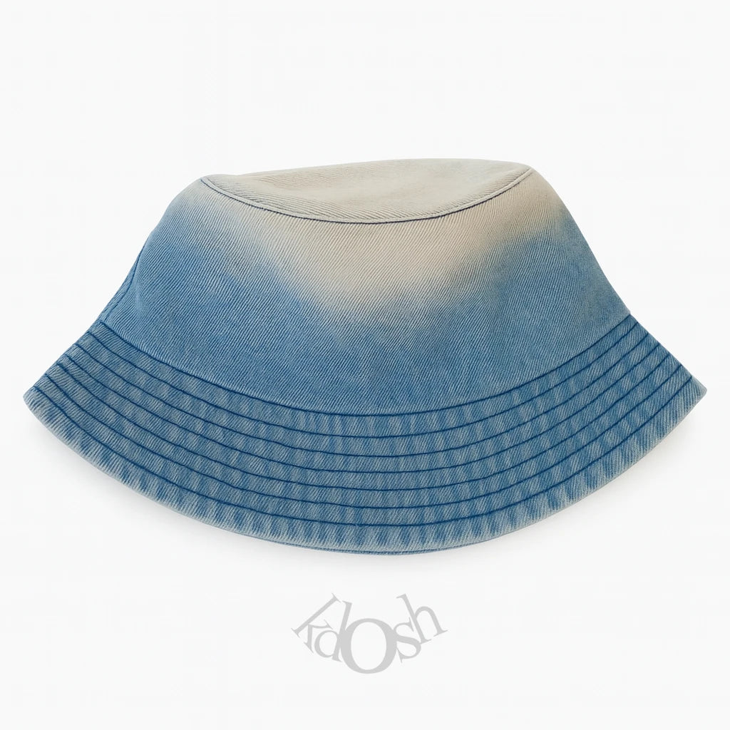 Sombrero Bucket Denim Bicolor Unisex – Estilo Urbano con Efecto Degradado