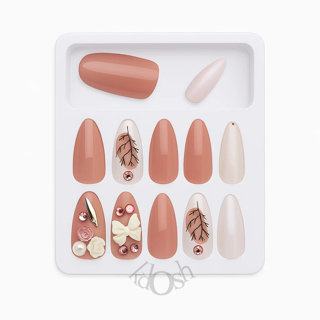 Uñas de Gel a Presión con Detalles de Lujo – Diamantes y Diseños Exclusivos