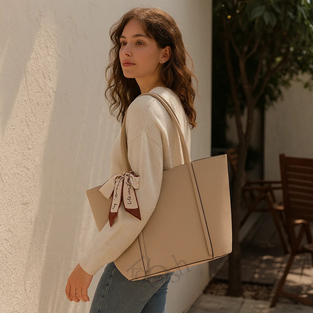 Bolso De Cuero Sintetico – Elegancia Y Espacio En Un Solo Diseño