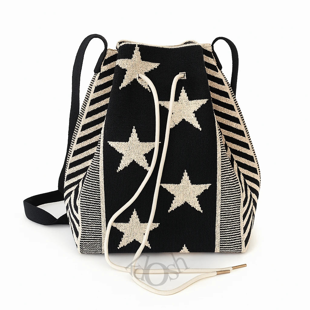 Bolso Tejido con Estampado – Casual y Versátil
