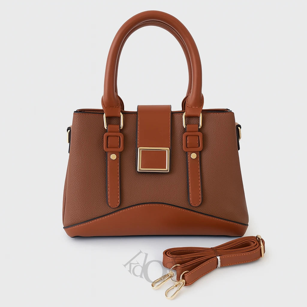 Cartera Bicolor de Mujer con Hebilla Decorativa – Elegancia y Estilo