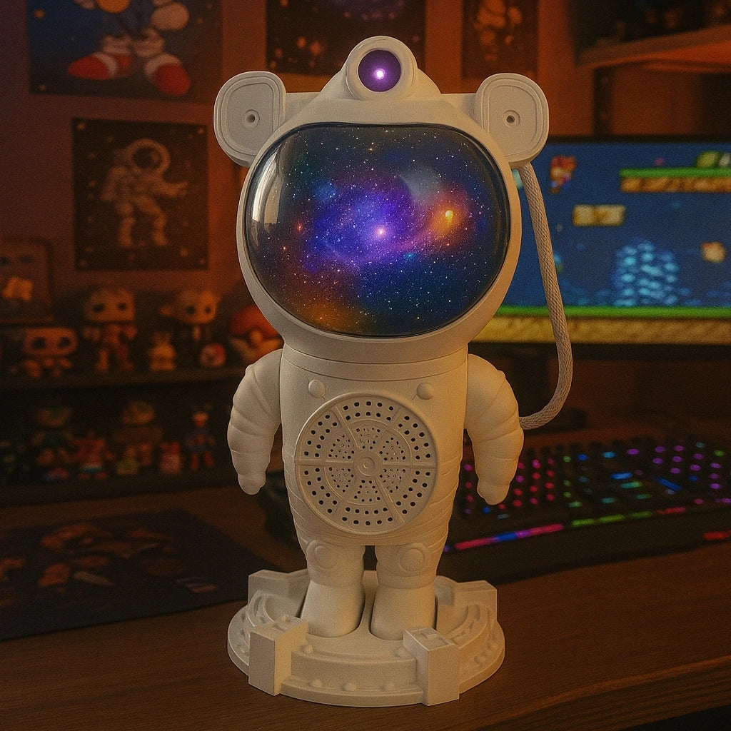 PARLANTE BLUETOOTH CON DISEÑO DE ASTRONAUTA – PROYECCIÓN DE LUCES