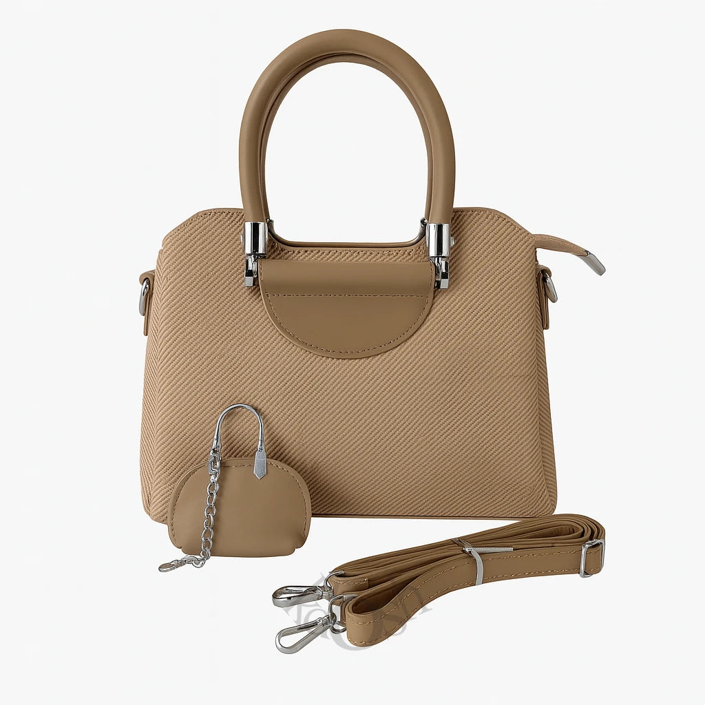 Cartera Texturizada con Llavero Chic