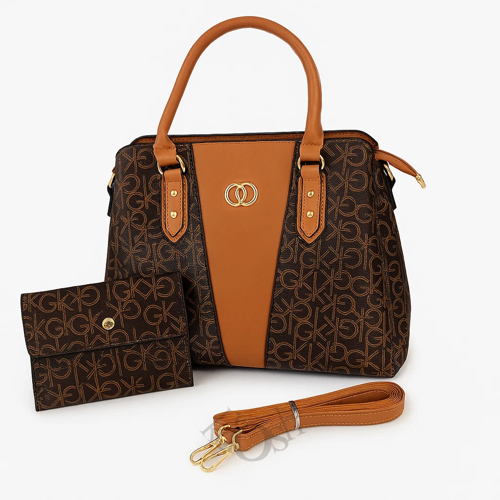 Cartera Estampada con Bolso de Mano – Elegancia Urbana