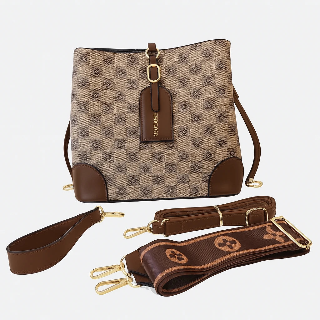 Cartera Estampada con Triple Correa – Versatilidad y Estilo Urbano