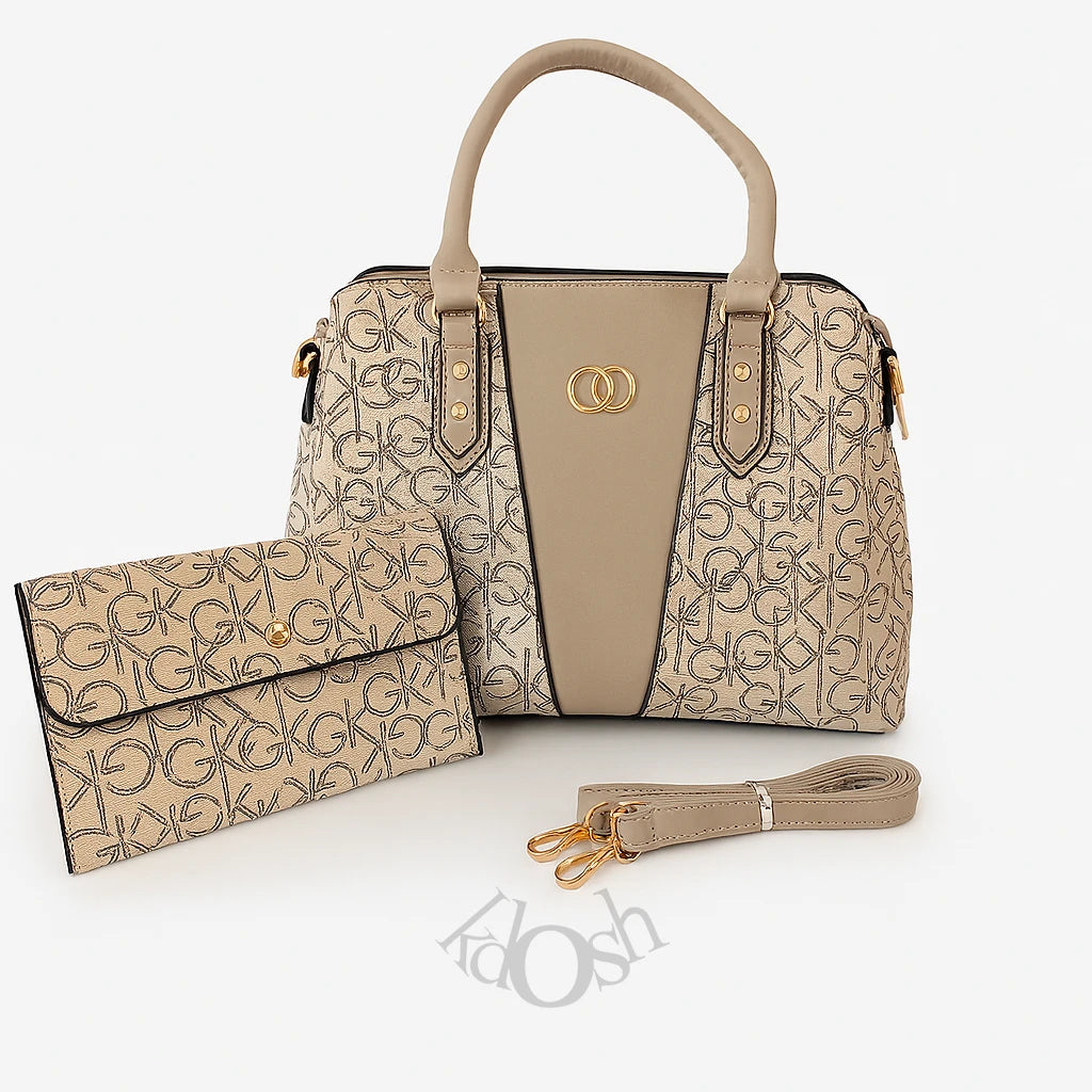 Cartera Estampada con Bolso de Mano – Elegancia Urbana