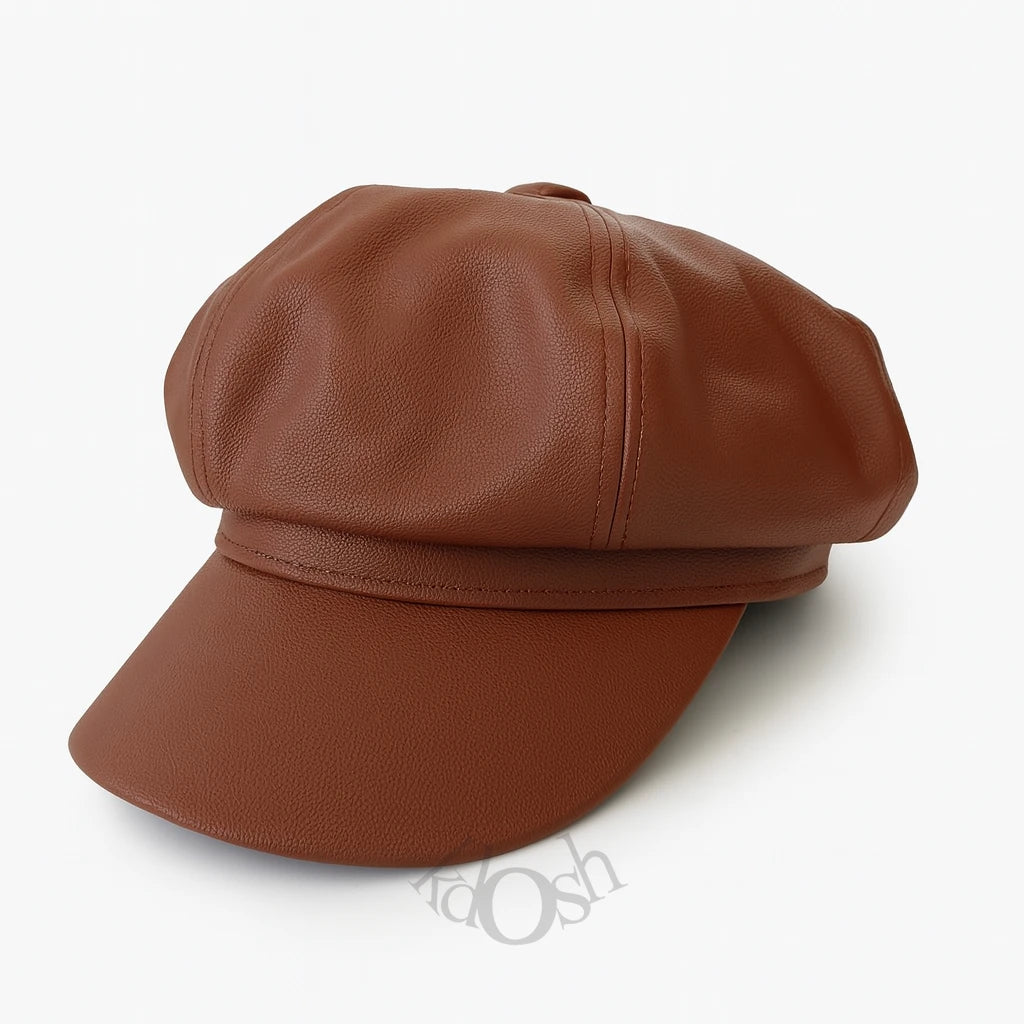 Boina en cuerina unisex con estilo urbano