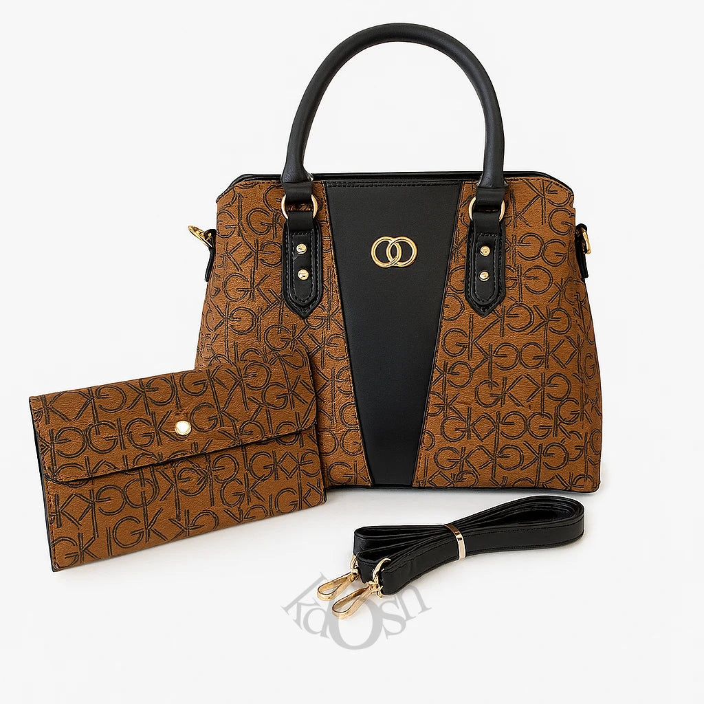 Cartera Estampada con Bolso de Mano – Elegancia Urbana
