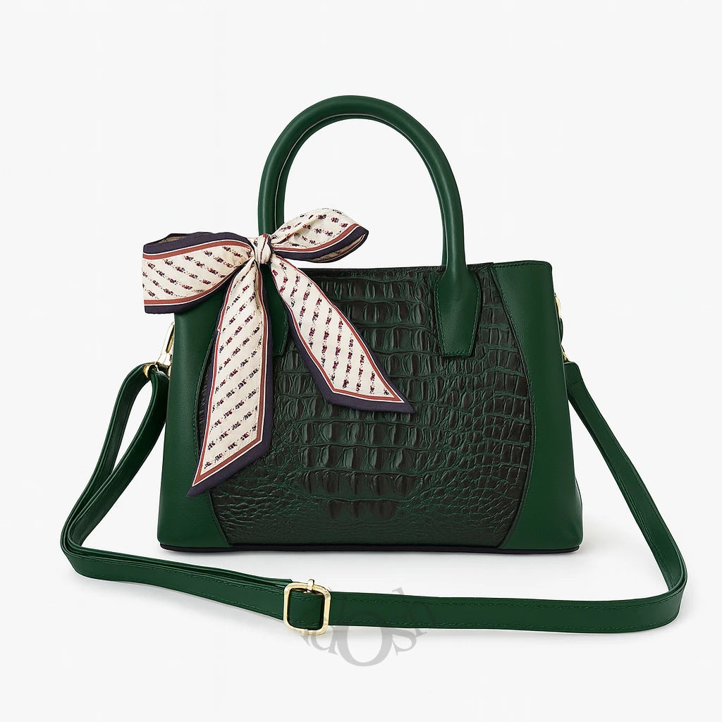 Cartera Con Patrón Cocodrilo – Sofisticación En Cada Detalle