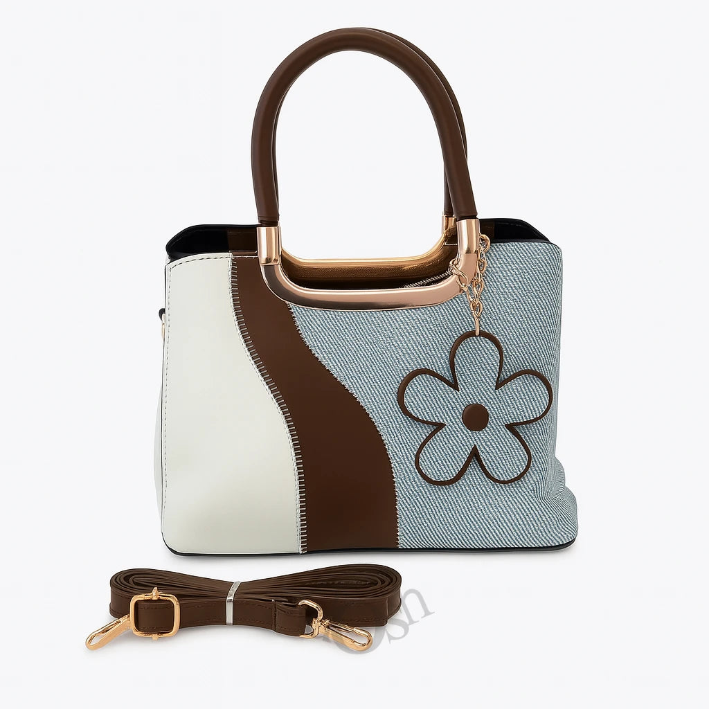Cartera Versátil con Llavero Floral – Estilo Juvenil y Elegante
