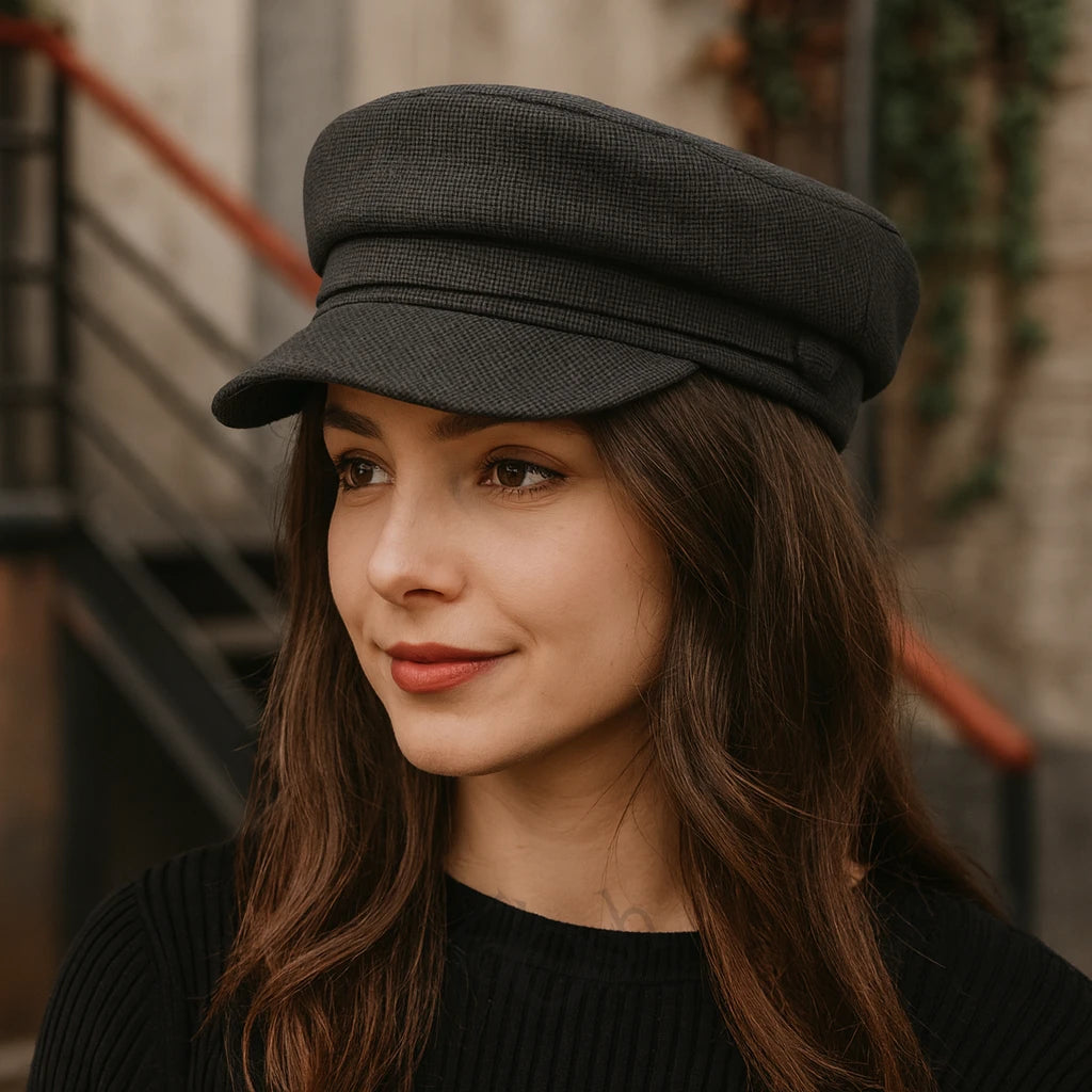 Boina unisex en tejido texturizado con estilo moderno