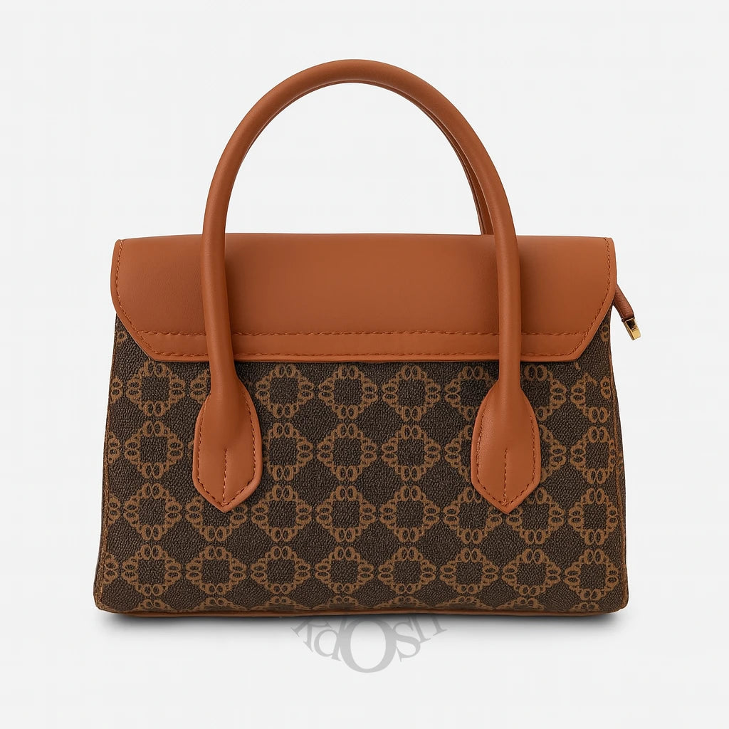 Cartera con Estampado y Broche – Estilo Clásico y Versátil