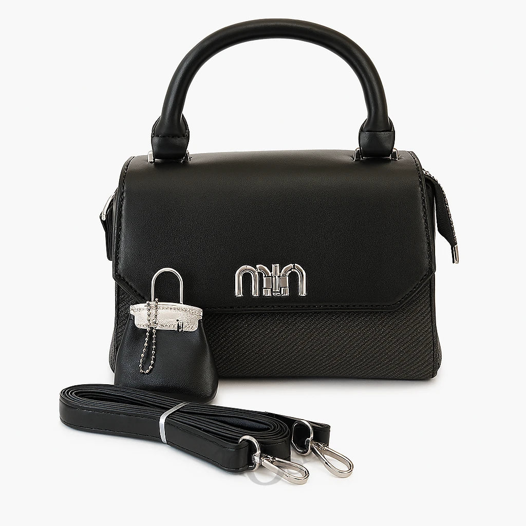 Cartera para Dama con Llavero Decorativo – Estilo Moderno y Versátil
