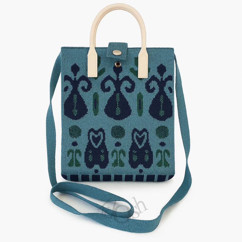 Bolso Tejido Artístico 2 en 1 con Estampado Moderno