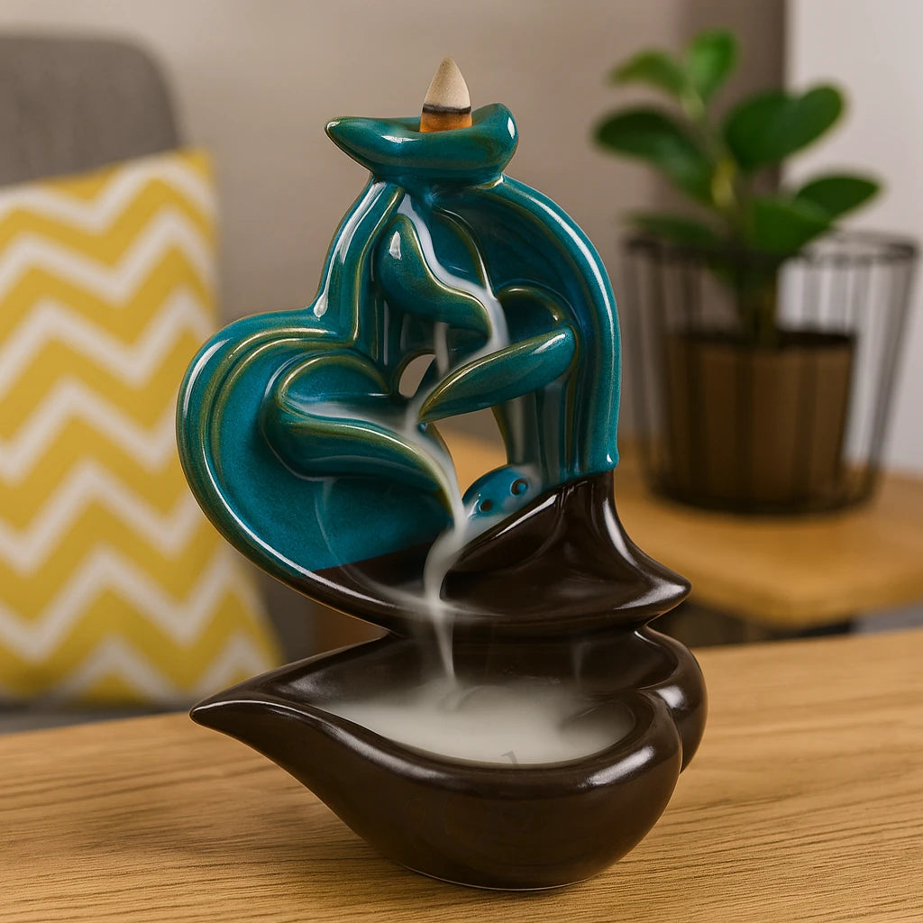 Porta Incienso Arte Zen – Escultura en Cerámica con Cascada de Humo