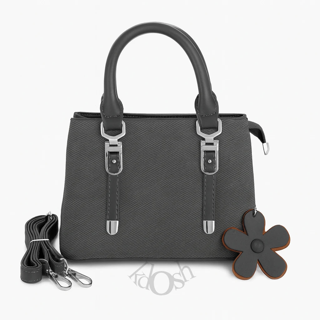 Cartera Texturizada con Llavero Floral – Chic y Versátil