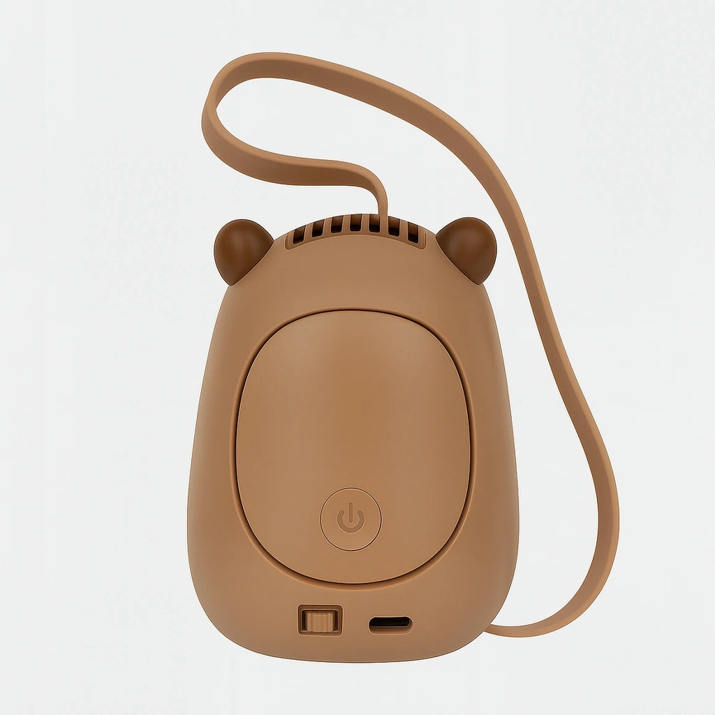 MINI VENTILADOR PORTÁTIL – DISEÑO CAPIBARA CON CINTA ELASTICA