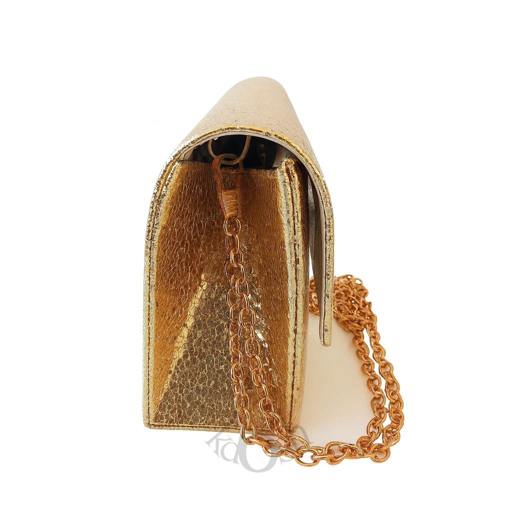 Vanite de Lujo Femenina – Cartera Brillante con Textura Craquelada