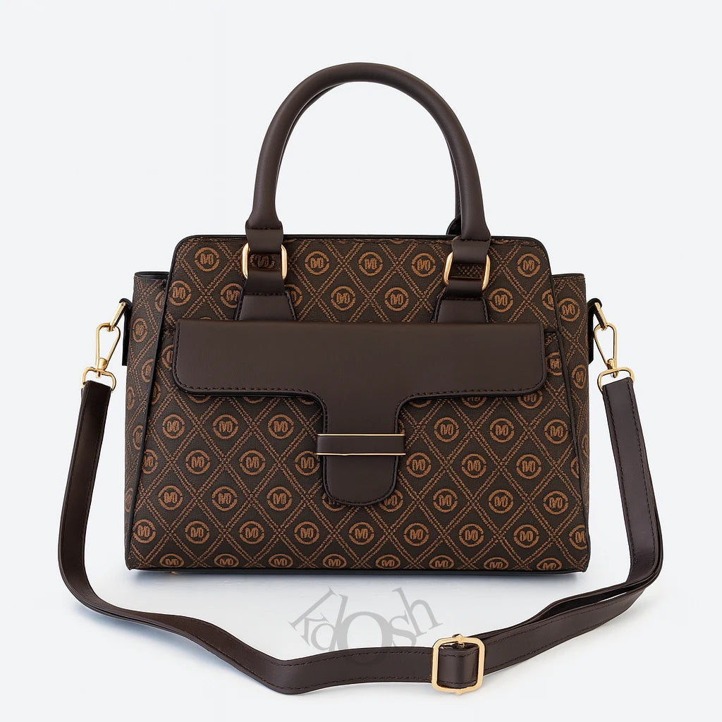 Cartera Estampada con Solapa Frontal – Elegancia Clásica