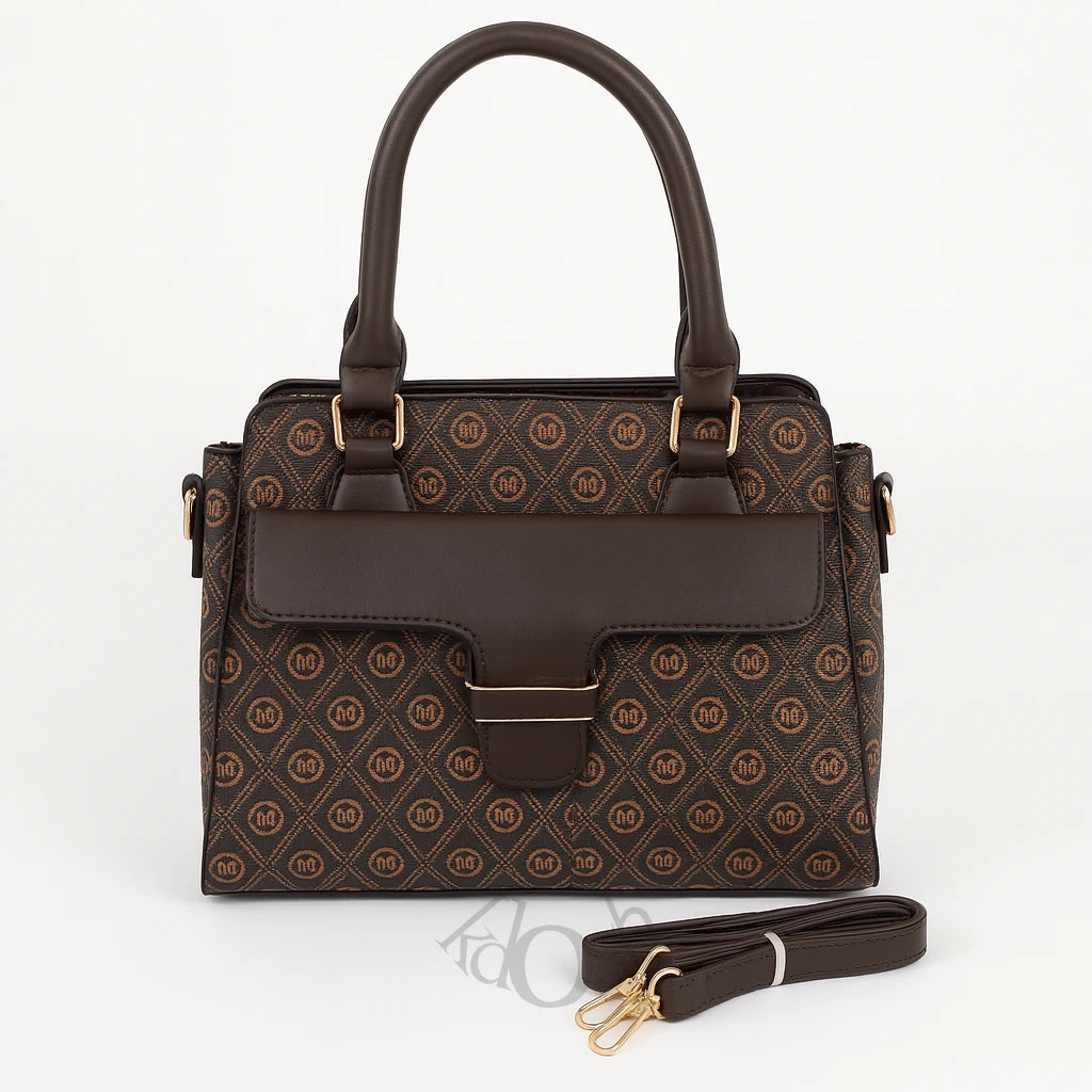Cartera Estampada con Solapa Frontal – Elegancia Clásica