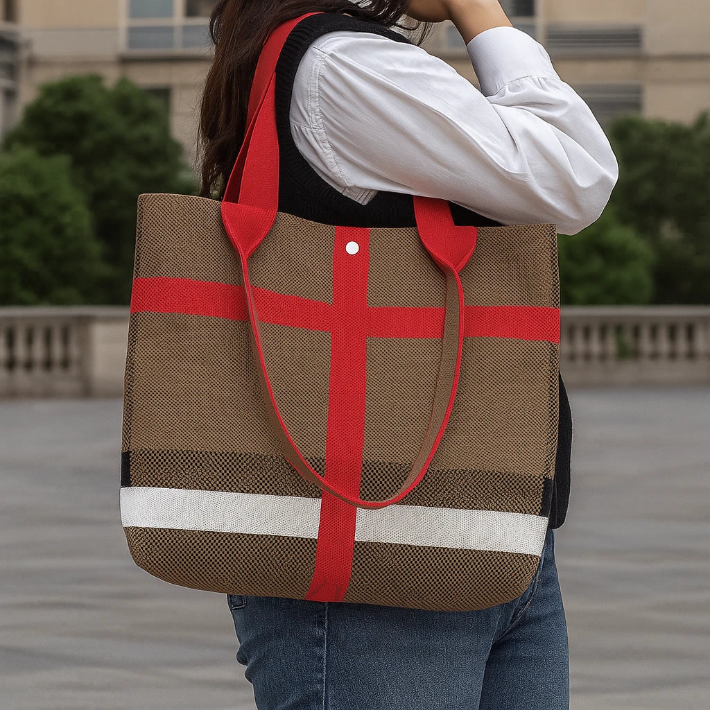 Bolso Estampado en Chevrón – Moderno y Versátil