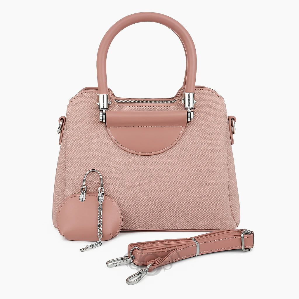 Cartera Texturizada con Llavero Chic